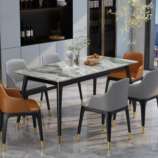 Nordic 1/4/5/7 pezzi Set da pranzo Tavolo da pranzo in pietra rettangolo per sala da pranzo