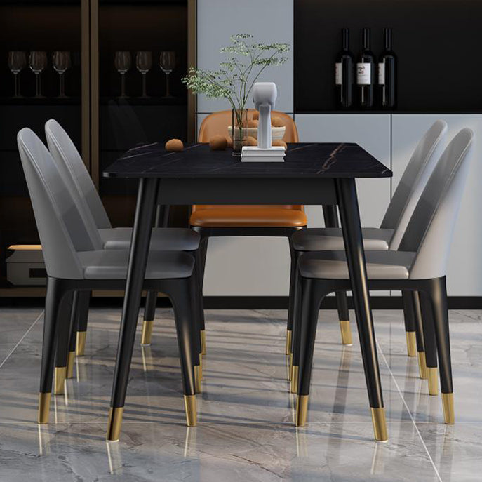 Nordic 1/4/5/7 Pieces Dining Set Rectangle Stone Dining Table for Dining Room Clearhalo 'Dining Room Sets' 'Dining Tables & Seating' 'dining_room_set' 'furn' 'furn_dining_room_set' 'Furniture' 'Kitchen & Dining Furniture' 5338936