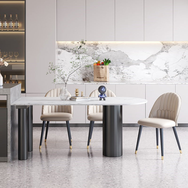 Minimalist Home Table and Chair Set 1/4/5 Pieces Sintered Stone Dining Furniture Clearhalo 'Dining Room Sets' 'Dining Tables & Seating' 'dining_room_set' 'furn' 'furn_dining_room_set' 'Furniture' 'Kitchen & Dining Furniture' 5338946
