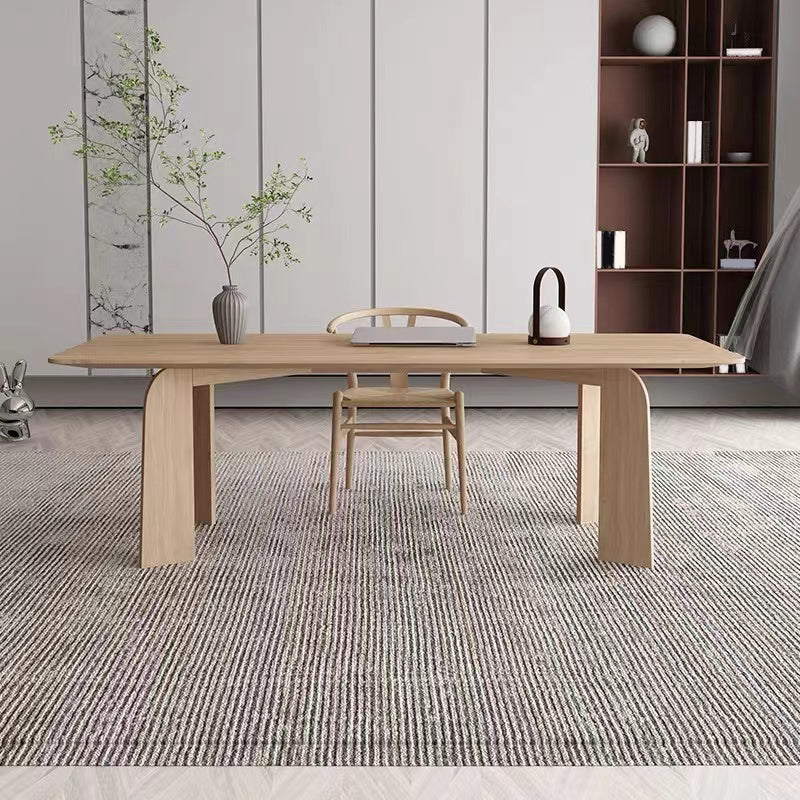 Modern Rectangle Dinette Set 1/2/4/5/6/7 Pieces Indoor Solid Wood Dining Table Set 2 Pieces: Table, 1 Chair Clearhalo 'Dining Room Sets' 'Dining Tables & Seating' 'dining_room_set' 'furn' 'furn_dining_room_set' 'Furniture' 'Kitchen & Dining Furniture' 5338975