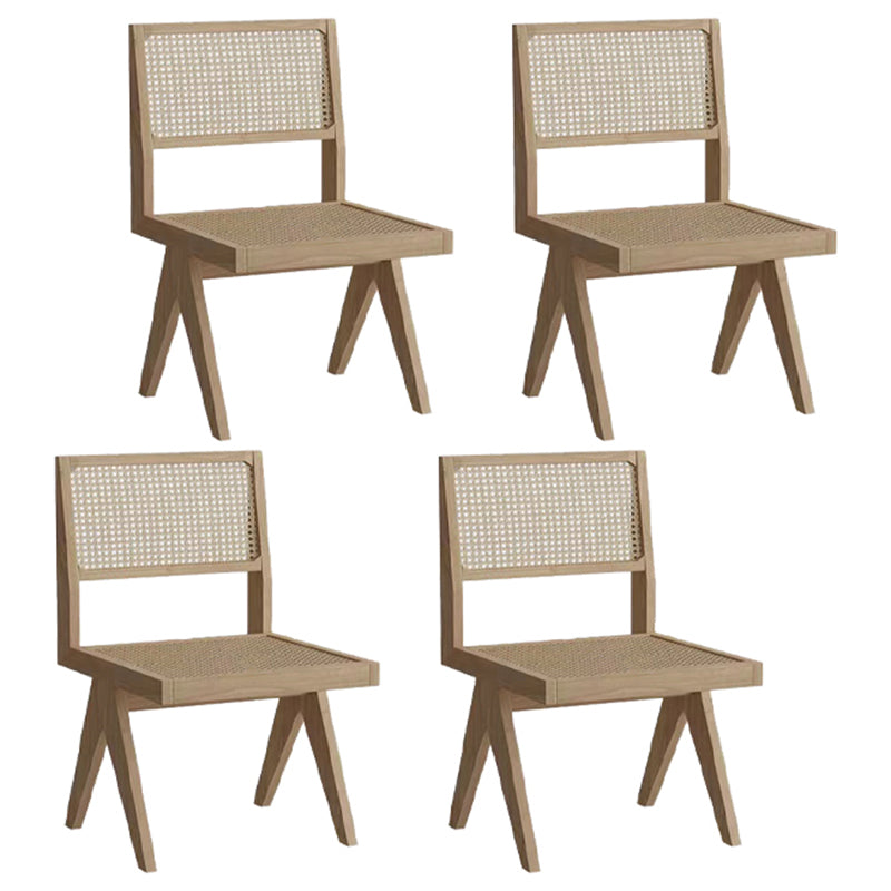 Modern Rectangle Dinette Set 1/2/4/5/6/7 Pieces Indoor Solid Wood Dining Table Set 4 Beige Chairs Clearhalo 'Dining Room Sets' 'Dining Tables & Seating' 'dining_room_set' 'furn' 'furn_dining_room_set' 'Furniture' 'Kitchen & Dining Furniture' 5338977