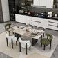 Modern 1/5/6/7 Pieces Dining Set Rectangle Stone Dining Table for Dining Room