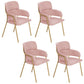 Glam Round Dinette Set 1/4/5 Pieces Marble Dining Table Sets 4 Pink Chairs Clearhalo 'Dining Room Sets' 'Dining Tables & Seating' 'dining_room_set' 'furn' 'furn_dining_room_set' 'Furniture' 'Kitchen & Dining Furniture' 5339035