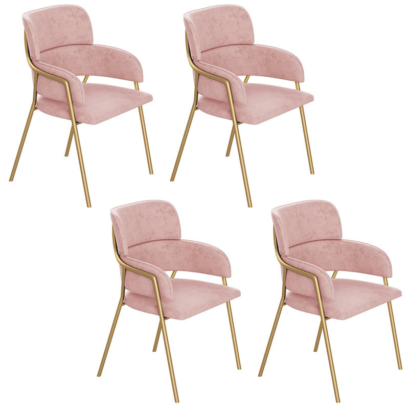 Glam Round Dinette Set 1/4/5 Pieces Marble Dining Table Sets 4 Pink Chairs Clearhalo 'Dining Room Sets' 'Dining Tables & Seating' 'dining_room_set' 'furn' 'furn_dining_room_set' 'Furniture' 'Kitchen & Dining Furniture' 5339035