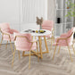 Glam Round Dinette Set 1/4/5 Pieces Marble Dining Table Sets Clearhalo 'Dining Room Sets' 'Dining Tables & Seating' 'dining_room_set' 'furn' 'furn_dining_room_set' 'Furniture' 'Kitchen & Dining Furniture' 5339038