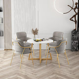Set di dinette rotonde glam 1/4/5 pezzi set da pranzo in marmo