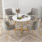 Glam Round Dinette Set 1/4/5 Pieces Marble Dining Table Sets Clearhalo 'Dining Room Sets' 'Dining Tables & Seating' 'dining_room_set' 'furn' 'furn_dining_room_set' 'Furniture' 'Kitchen & Dining Furniture' 5339045