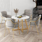 Glam Round Dinette Set 1/4/5 Pieces Marble Dining Table Sets Clearhalo 'Dining Room Sets' 'Dining Tables & Seating' 'dining_room_set' 'furn' 'furn_dining_room_set' 'Furniture' 'Kitchen & Dining Furniture' 5339046
