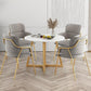 Glam Round Dinette Set 1/4/5 Pieces Marble Dining Table Sets Clearhalo 'Dining Room Sets' 'Dining Tables & Seating' 'dining_room_set' 'furn' 'furn_dining_room_set' 'Furniture' 'Kitchen & Dining Furniture' 5339047