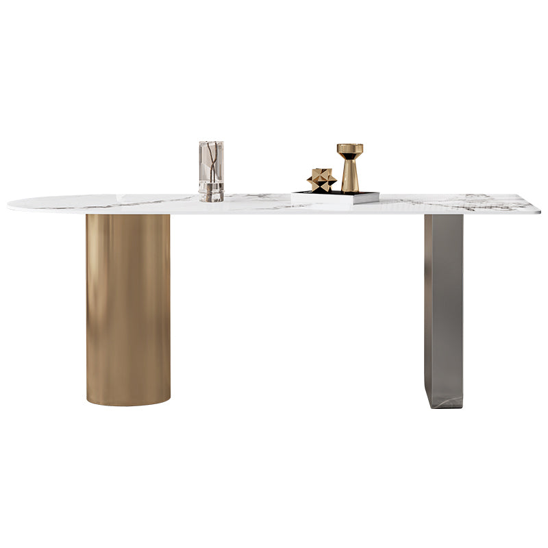 Set da tavolo in metallo in pietra sinterizzata stile nordico glam Set da pranzo da 1/3/4/5 pezzi