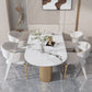Set da tavolo in metallo in pietra sinterizzata stile nordico glam Set da pranzo da 1/3/4/5 pezzi