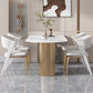 Set da tavolo in metallo in pietra sinterizzata stile nordico glam Set da pranzo da 1/3/4/5 pezzi