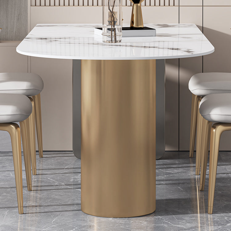 Set da tavolo in metallo in pietra sinterizzata stile nordico glam Set da pranzo da 1/3/4/5 pezzi