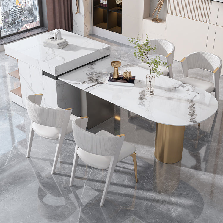 Set da tavolo in metallo in pietra sinterizzata stile nordico glam Set da pranzo da 1/3/4/5 pezzi