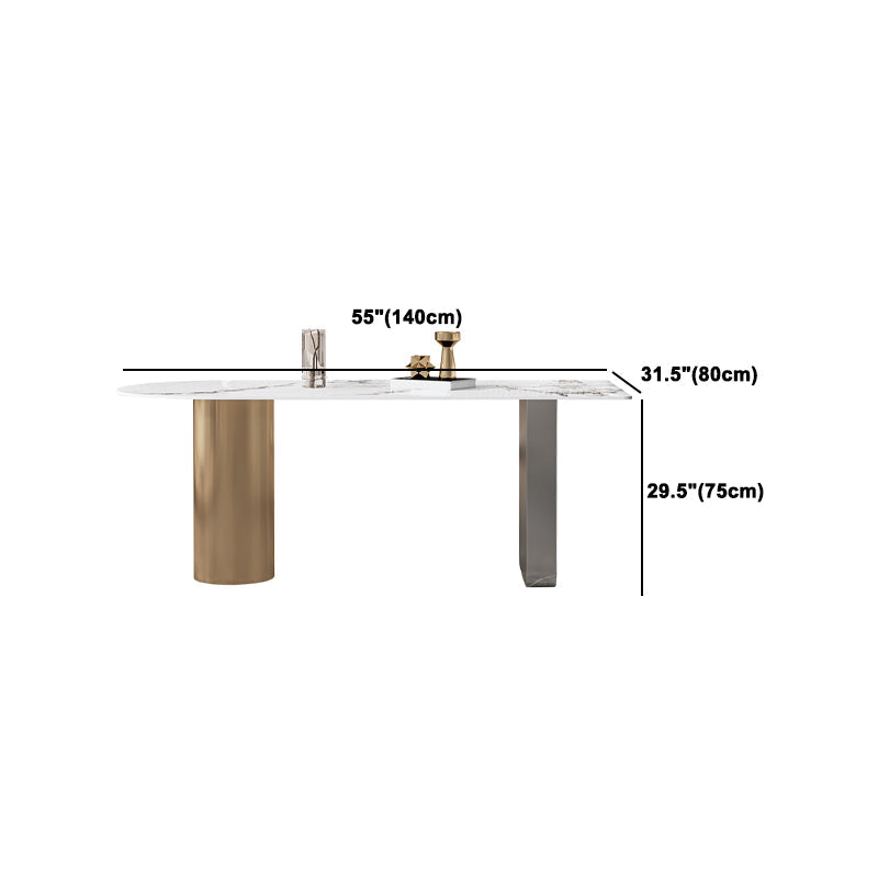 Set da tavolo in metallo in pietra sinterizzata stile nordico glam Set da pranzo da 1/3/4/5 pezzi