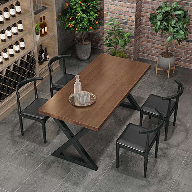 Industrial 1/3/4/5 Pieces Dining Set Rectangle Pine Wood Dining Table for Dining Room Clearhalo 'Dining Room Sets' 'Dining Tables & Seating' 'dining_room_set' 'furn' 'furn_dining_room_set' 'Furniture' 'Kitchen & Dining Furniture' 5339074