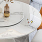 Stone Round Dining Table Contemporary Style Dining Site Table with Turntable Clearhalo 'Dining Tables & Seating' 'Dining Tables' 'dining_table' 'furn' 'furn_dining_table' 'Furniture' 'Kitchen & Dining Furniture' 5339103