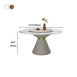 Stone Round Dining Table Contemporary Style Dining Site Table with Turntable Clearhalo 'Dining Tables & Seating' 'Dining Tables' 'dining_table' 'furn' 'furn_dining_table' 'Furniture' 'Kitchen & Dining Furniture' 5339108