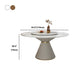 Stone Round Dining Table Contemporary Style Dining Site Table with Turntable Clearhalo 'Dining Tables & Seating' 'Dining Tables' 'dining_table' 'furn' 'furn_dining_table' 'Furniture' 'Kitchen & Dining Furniture' 5339111