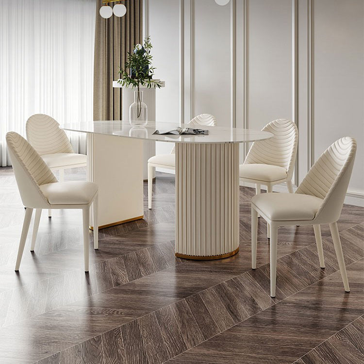 家のための伝統的な豪華なダイニングテーブル焼結石二重台車テーブル