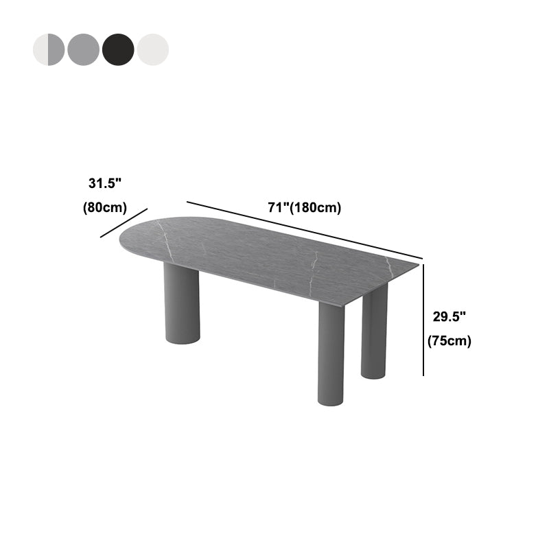 Simplicidad Forma gratuita Mesa de comedor Top de piedra sinterizada Base de hierro Desk Home Kitchen Kitchen
