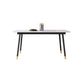 Metal Modern Rectangle Dining Table Sintered Stone Top Table with 4 Legs Clearhalo 'Dining Tables & Seating' 'Dining Tables' 'dining_table' 'furn' 'furn_dining_table' 'Furniture' 'Kitchen & Dining Furniture' 5339179