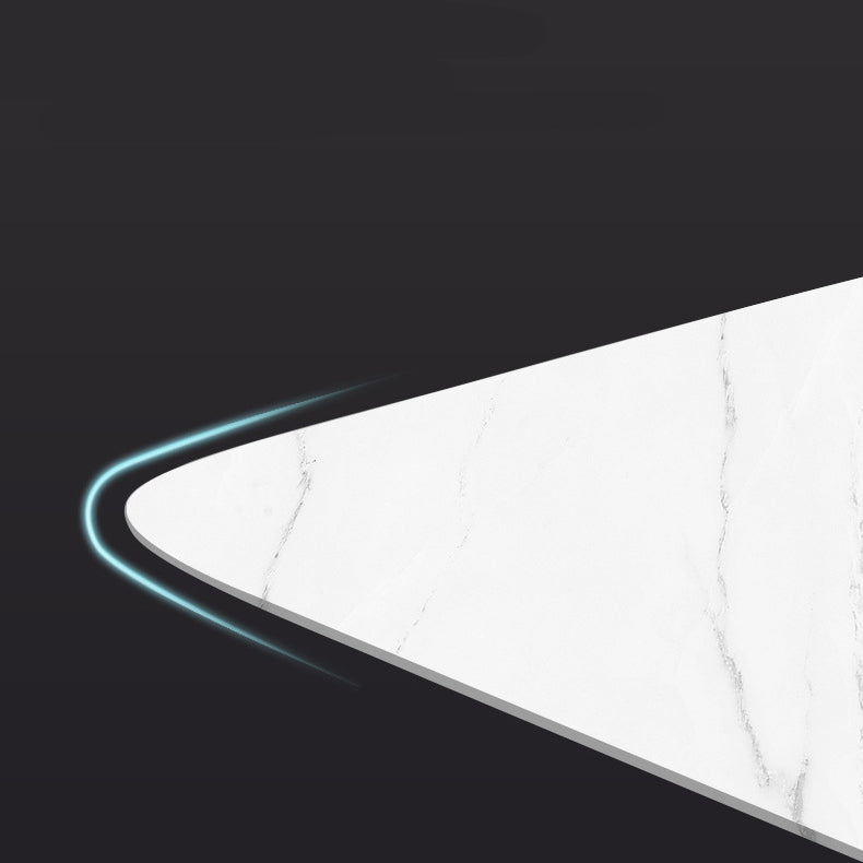 Metal Modern Rectangle Dining Table Sintered Stone Top Table with 4 Legs Clearhalo 'Dining Tables & Seating' 'Dining Tables' 'dining_table' 'furn' 'furn_dining_table' 'Furniture' 'Kitchen & Dining Furniture' 5339180