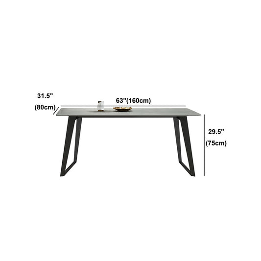 Moderno grigio in pietra tavolo da pranzo rettangolare per cucina