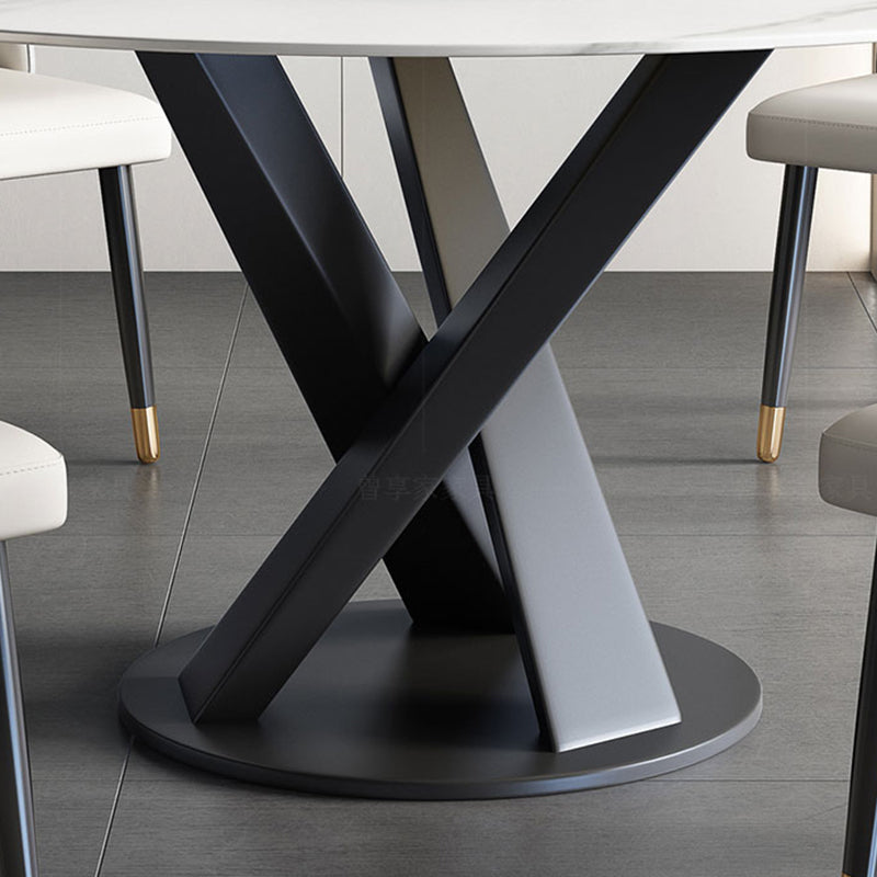 円形の台座テーブルシンプルなスタイルストーンダイニングサイトテーブルターンテーブル付き