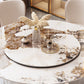 Round Pedestal Table Contemporary Style Stone Dining Site Table with Turntable Clearhalo 'Dining Tables & Seating' 'Dining Tables' 'dining_table' 'furn' 'furn_dining_table' 'Furniture' 'Kitchen & Dining Furniture' 5339257