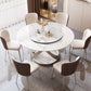 Round Pedestal Table Contemporary Style Stone Dining Site Table with Turntable Clearhalo 'Dining Tables & Seating' 'Dining Tables' 'dining_table' 'furn' 'furn_dining_table' 'Furniture' 'Kitchen & Dining Furniture' 5339264