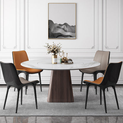 Table de pierre blanche de style moderne table à manger ronde pour la cuisine
