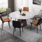 Table de pierre blanche de style moderne table à manger ronde pour la cuisine