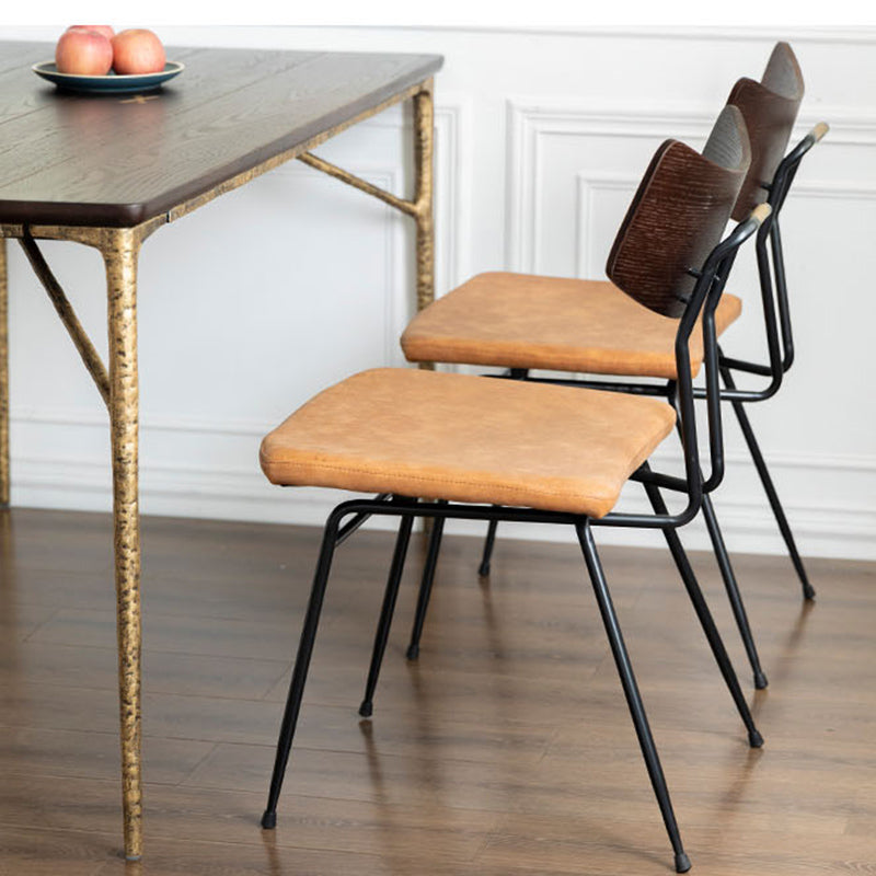 Luxe eiken houten tafel voor restaurant rechthoek eettafel met metalen 4 poten