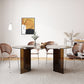 Oval Glass Dining Table Simplicity Double Pedestal Table for Dining Room 63"L x 31.5"W x 29.5"H Without Chairs Clearhalo 'Dining Tables & Seating' 'Dining Tables' 'dining_table' 'furn' 'furn_dining_table' 'Furniture' 'Kitchen & Dining Furniture' 5339342