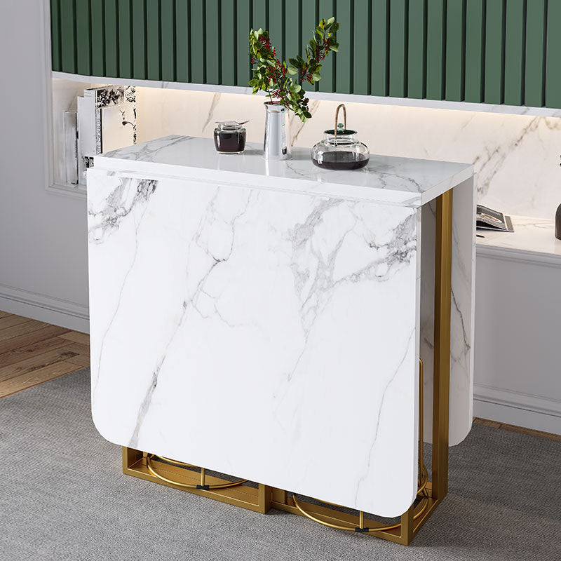 Modern Foldable White Table for Restaurant Rectangle Table with Trestle Base Wood 59.1"L x 31.5"W x 29.5"H Without Chairs Clearhalo 'Dining Tables & Seating' 'Dining Tables' 'dining_table' 'furn' 'furn_dining_table' 'Furniture' 'Kitchen & Dining Furniture' 5339365
