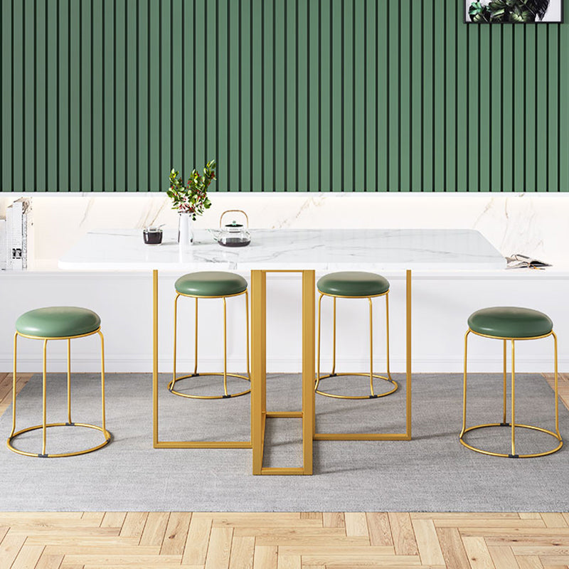 Modern Foldable White Table for Restaurant Rectangle Table with Trestle Base Stone 59.1"L x 31.5"W x 29.5"H Without Chairs Clearhalo 'Dining Tables & Seating' 'Dining Tables' 'dining_table' 'furn' 'furn_dining_table' 'Furniture' 'Kitchen & Dining Furniture' 5339366