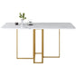 Modern Foldable White Table for Restaurant Rectangle Table with Trestle Base Clearhalo 'Dining Tables & Seating' 'Dining Tables' 'dining_table' 'furn' 'furn_dining_table' 'Furniture' 'Kitchen & Dining Furniture' 5339369