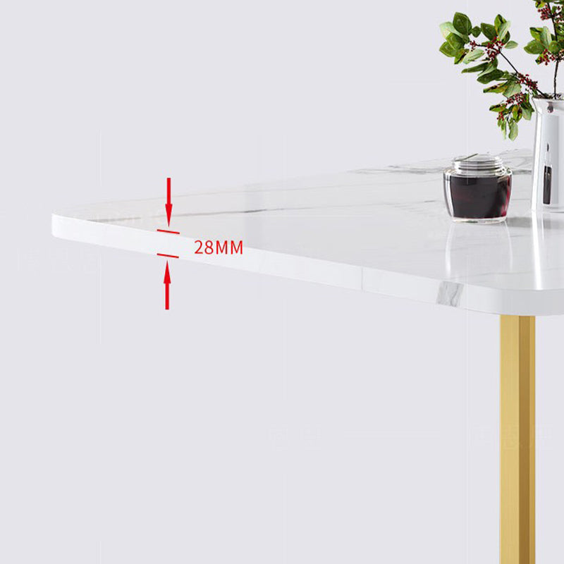 Modern Foldable White Table for Restaurant Rectangle Table with Trestle Base Clearhalo 'Dining Tables & Seating' 'Dining Tables' 'dining_table' 'furn' 'furn_dining_table' 'Furniture' 'Kitchen & Dining Furniture' 5339372