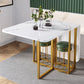 Modern Foldable White Table for Restaurant Rectangle Table with Trestle Base Clearhalo 'Dining Tables & Seating' 'Dining Tables' 'dining_table' 'furn' 'furn_dining_table' 'Furniture' 'Kitchen & Dining Furniture' 5339373
