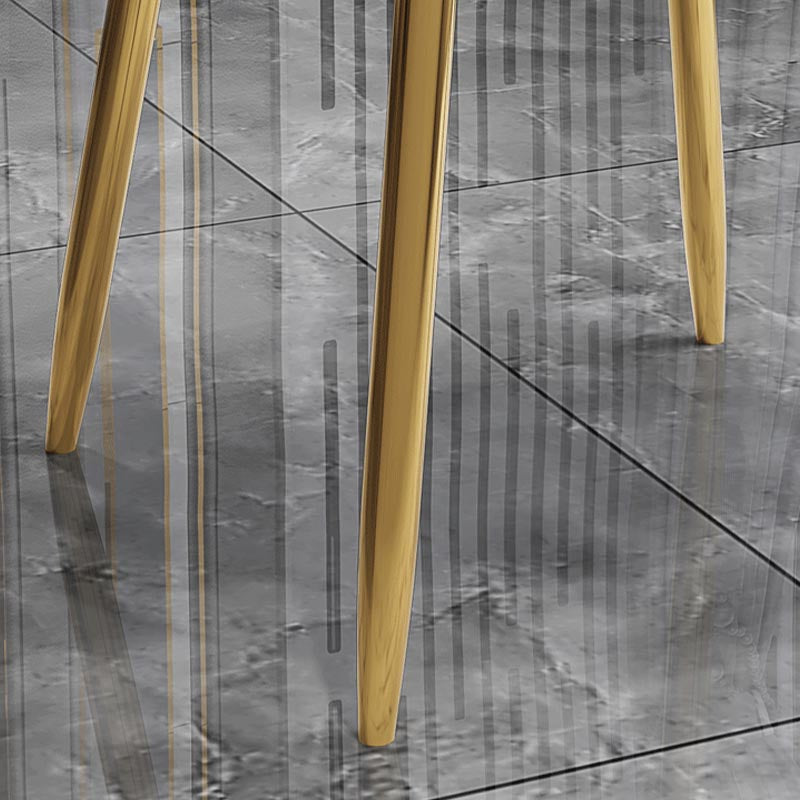 グラムダイニングサイドチェアダイニングルーム用の金色の足のある布張りのサイドチェア