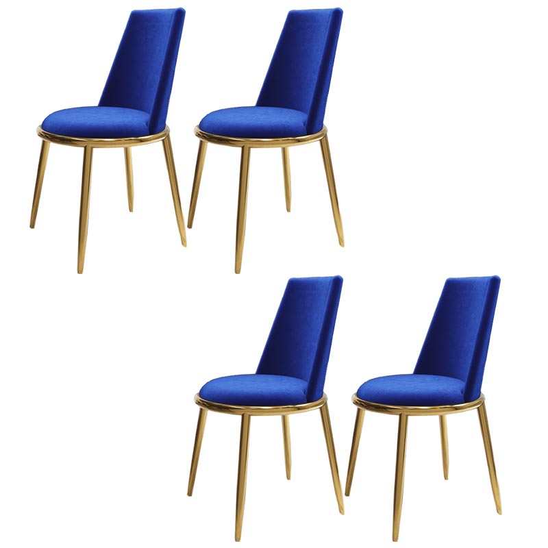 グラムダイニングサイドチェアダイニングルーム用の金色の足のある布張りのサイドチェア