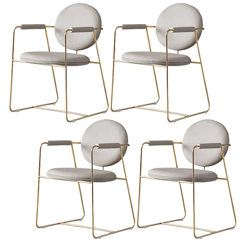 King Louis Back Dining Arm Chair Leather Upholstered Dining Chair