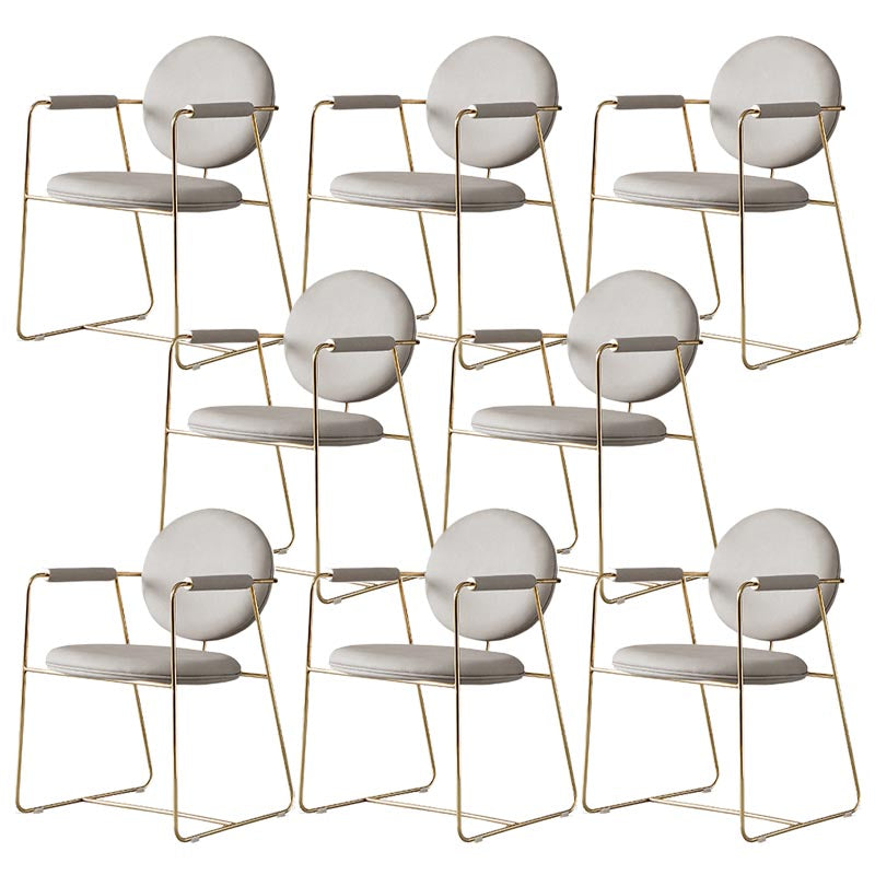 King Louis Back Dining Arm Chair Leather Upholstered Dining Chair