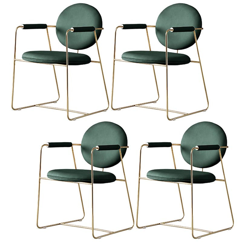 King Louis Back Dining Arm Chair Leather Upholstered Dining Chair