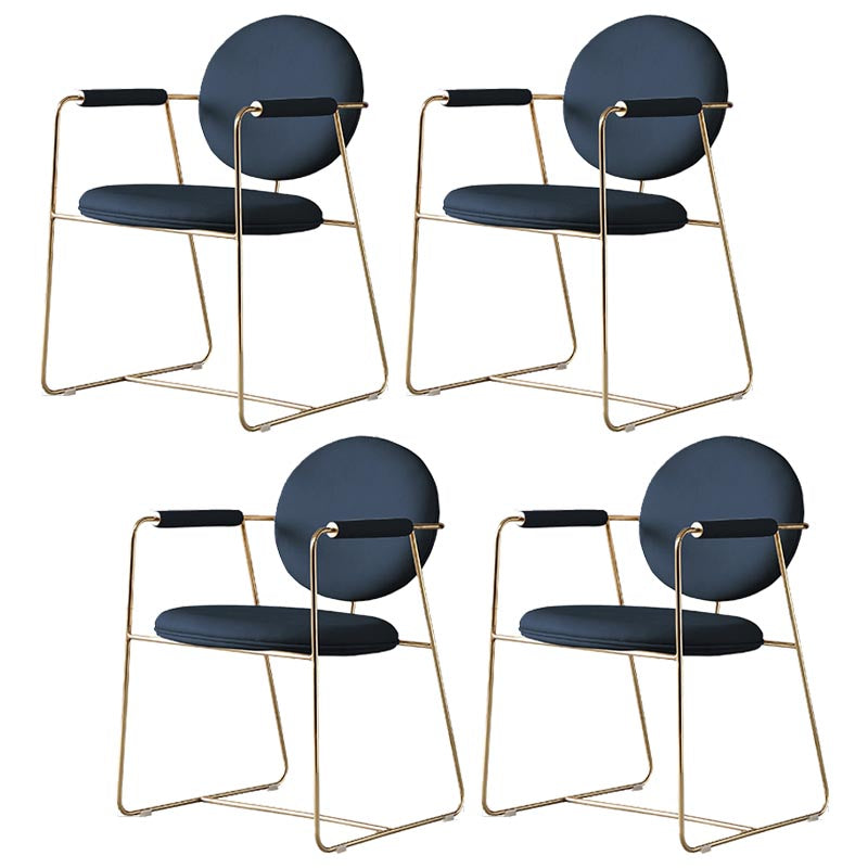 King Louis Back Dining Arm Chair Leather Upholstered Dining Chair