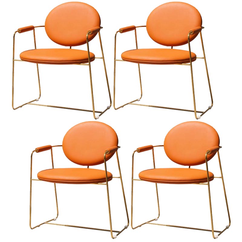 King Louis Back Dining Arm Chair Leather Upholstered Dining Chair