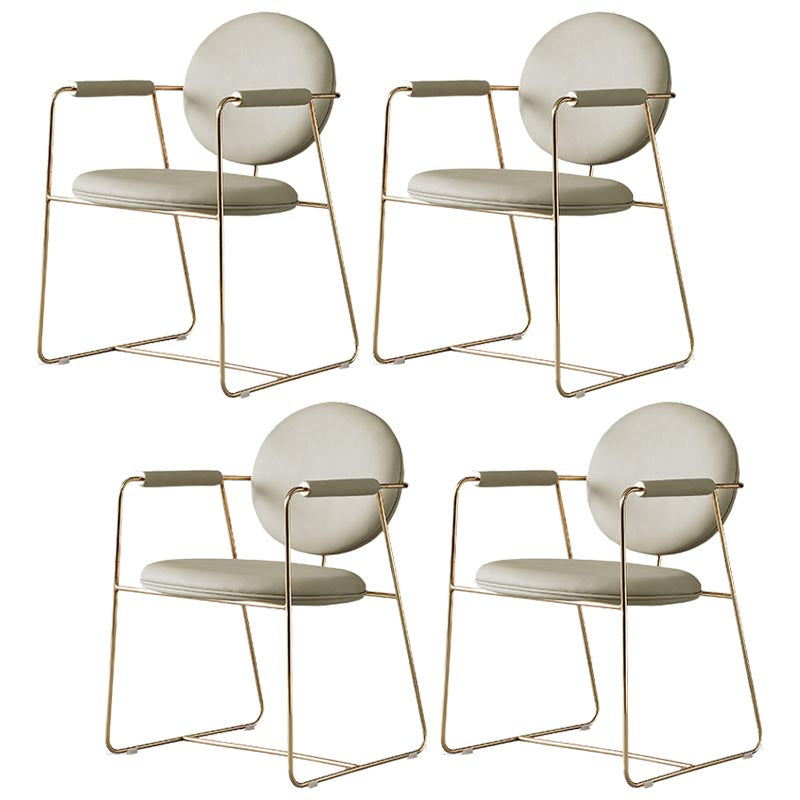 King Louis Back Dining Arm Chair Leather Upholstered Dining Chair