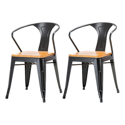 Sedia a braccio da pranzo in metallo industriale sedia a braccio posteriore per sala da pranzo