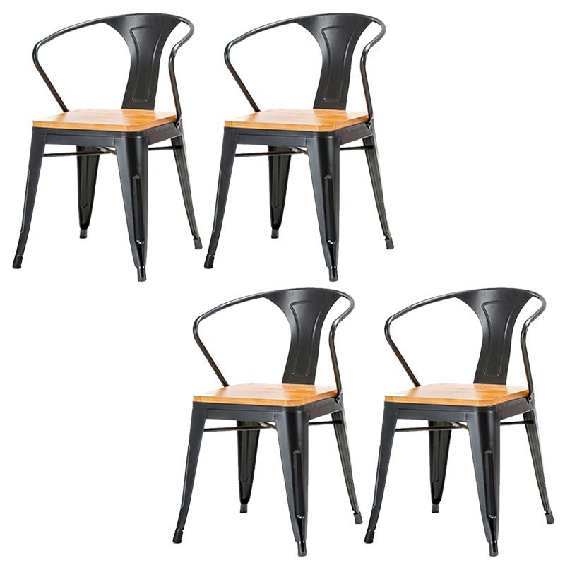 Sedia a braccio da pranzo in metallo industriale sedia a braccio posteriore per sala da pranzo